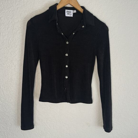 Princess Polly Snap Up Long Sleeve Crop Top Size 4 Fall Halloween Stretchy - Picture 1 of 6